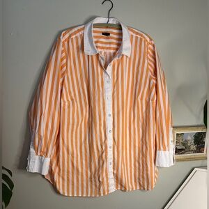 Talbots Plus Orange and White Striped Top